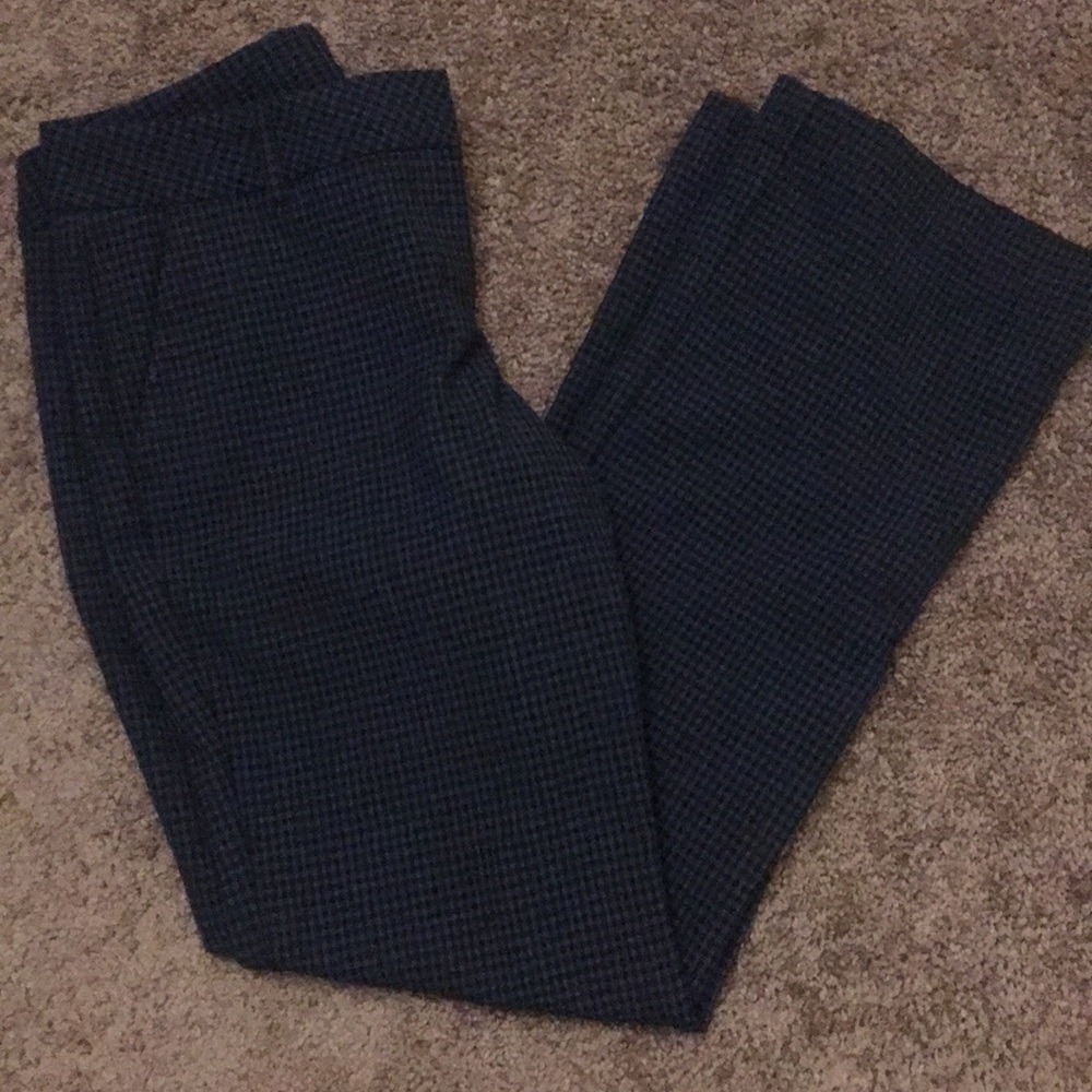 Express Editor Blue Plaid Pattern Pants